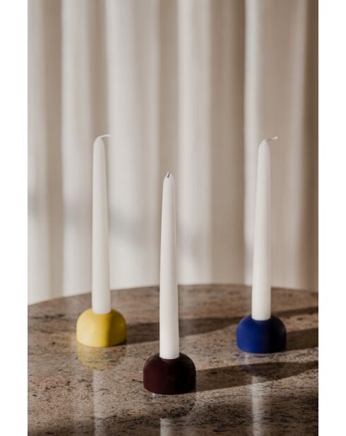 3 Lums Kerzenständer aus massiver Buche, kleines Modell, Blaubeer- und Weinbeerentarte, 3,5 x 6 x 6 cm