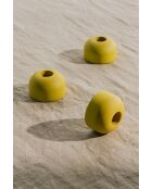 Candelieri 3 Lums in faggio massiccio modello piccolo giallo tenue - 3,5x6x6 cm