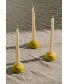 Candelieri 3 Lums in faggio massiccio modello piccolo giallo tenue - 3,5x6x6 cm