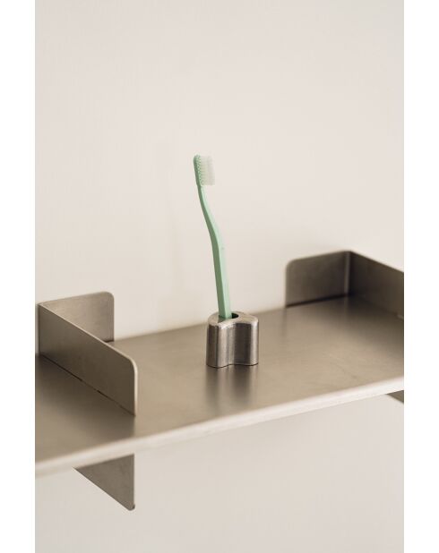 Porte-brosses à dents Mis aluminium - 4,3x4,8x4.3 cm
