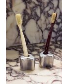 Porte-brosses à dents Mis aluminium - 4,3x4,8x4.3 cm
