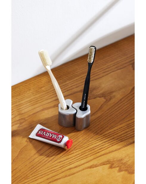 Porte-brosses à dents Mis aluminium - 4,3x4,8x4.3 cm