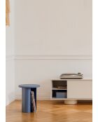 Tavolino Sato blu satinato - 42,5x35x35 cm