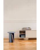 Tavolino Sato blu satinato - 42,5x35x35 cm