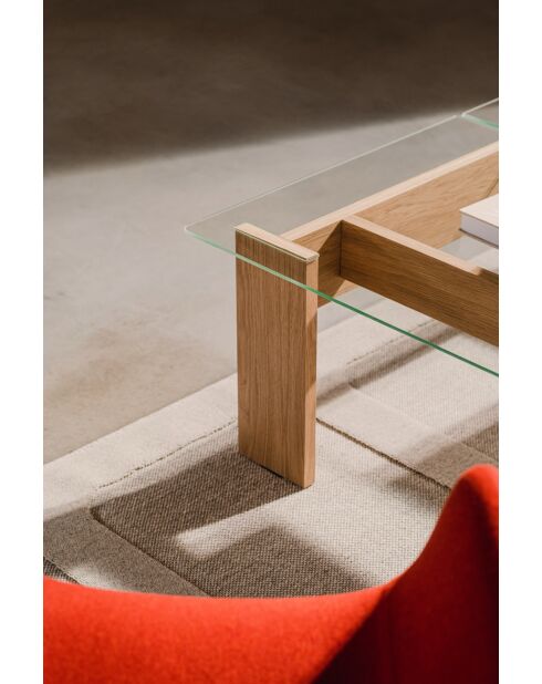 Tavolino da caffè Naiko in rovere - 40x132x86 cm