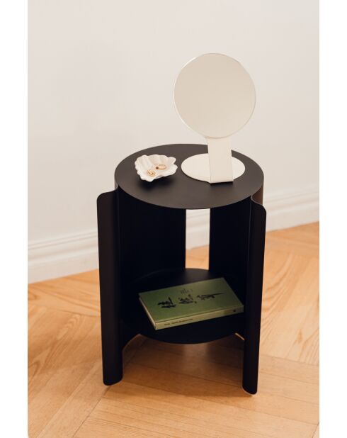 Table d'appoint Wa volcan noir - 50x32x32 cm