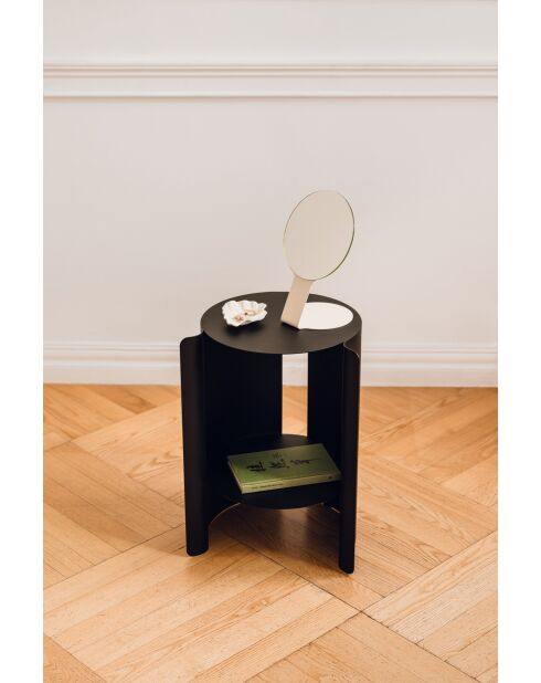 Table d'appoint Wa volcan noir - 50x32x32 cm