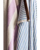 Asciugamano da bagno in cotone Gobo lilla pastello/strisce larghe - 140x70 cm