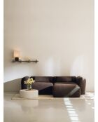 Puf Folk con hebilla grande en color beige nube - 25x70x70 cm