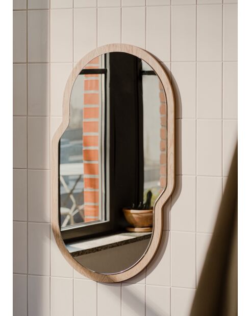 Miroir Tafla chêne - 87x51x1.6 cm