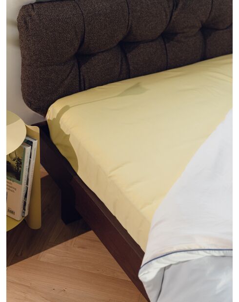 Drap-housse en coton Oba jaune soleil