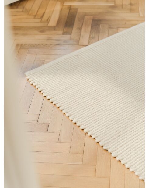 Tappeto Talo in lana beige naturale - 200x140 cm