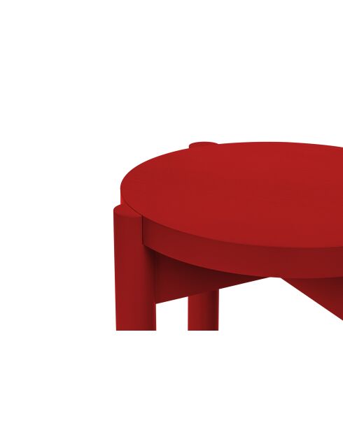 Tabouret Hopp marron rouge - 45x34x34 cm