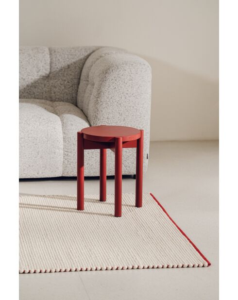 Tabouret Hopp marron rouge - 45x34x34 cm