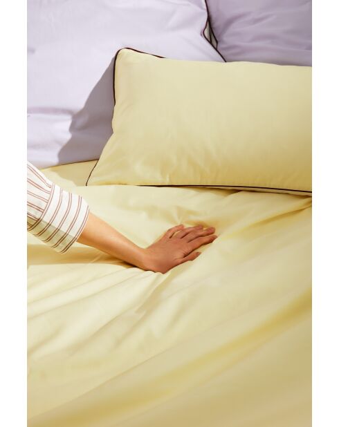 Housse de couette en coton Oba jaune soleil