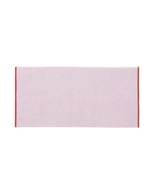 Gobo Baumwollbadetuch pastelllila/schmale Streifen - 140x70 cm