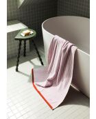 Gobo Baumwollbadetuch pastelllila/schmale Streifen - 140x70 cm