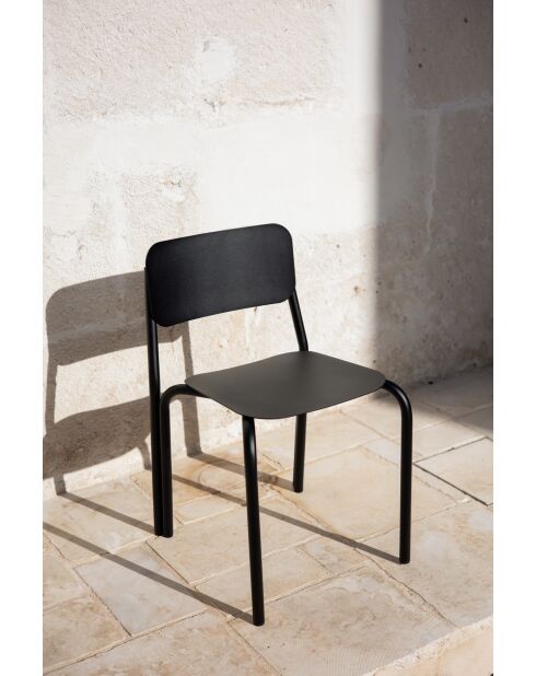 Chaise Kei volcan noir - 72.8x44.5x48 cm