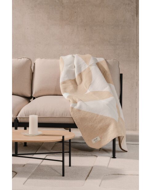 Tul katoenen plaid crèmebeige - 200x150 cm