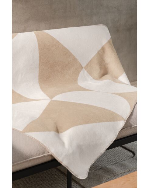 Tul katoenen plaid crèmebeige - 200x150 cm