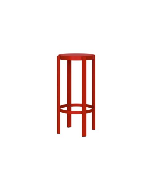 Tabouret de bar Doon rouge tomate - 75x35x35 cm