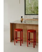 Tabouret de bar Doon rouge tomate - 75x35x35 cm