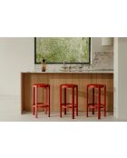 Tabouret de bar Doon rouge tomate - 75x35x35 cm