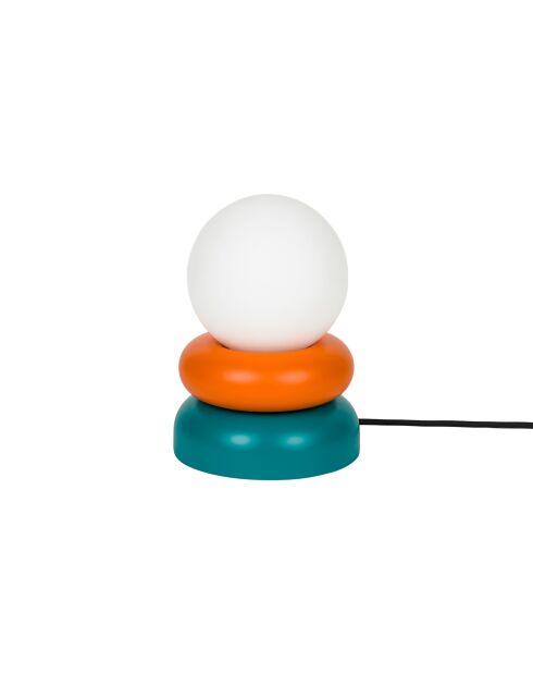 Otem tafellamp sinaasappelschil en diep turkoois - 24x16x16 cm