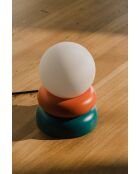 Otem tafellamp sinaasappelschil en diep turkoois - 24x16x16 cm
