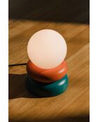 Otem tafellamp sinaasappelschil en diep turkoois - 24x16x16 cm