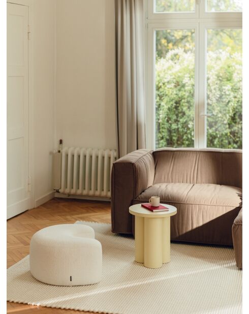 Puf Ü con hebilla beige nube - 30,5x60x50 cm