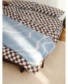 Plaid in cotone Felu blu satinato - 200x150 cm