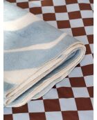 Plaid in cotone Felu blu satinato - 200x150 cm