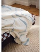 Plaid in cotone Felu blu satinato - 200x150 cm