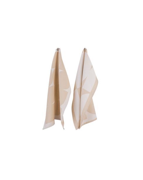 Abi-Geschirrtücher aus Baumwolle, Sand/Cremebeige, 63 x 50 cm, 2er-Set