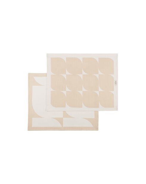 Abi-Geschirrtücher aus Baumwolle, Sand/Cremebeige, 63 x 50 cm, 2er-Set