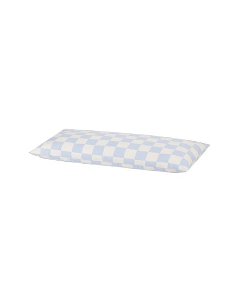 Federa in cotone Plu celeste/bianco classico