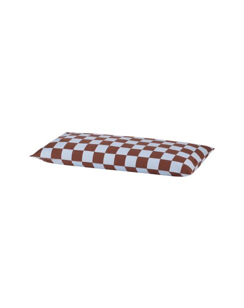 Federa in cotone Plu celeste/marrone cacao