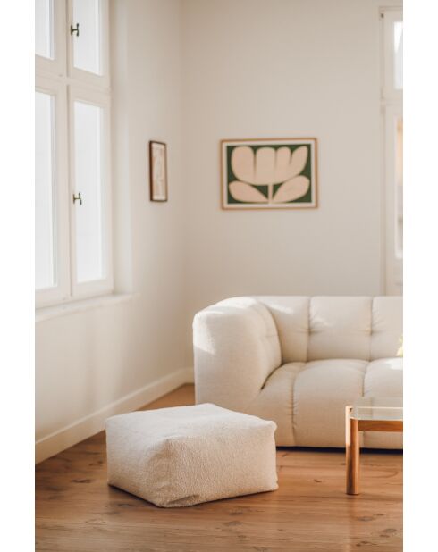 Puf con hebilla Keno Cloud beige - 36x63x63 cm