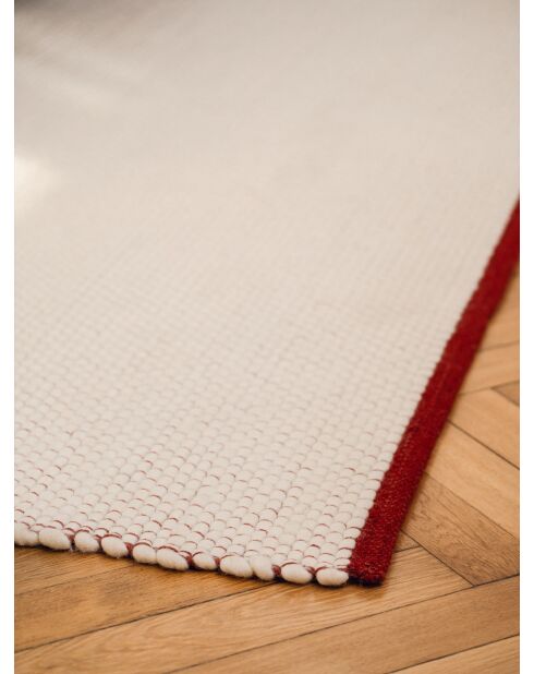 Tappeto Lenu in lana rossa marrone - 200x140 cm