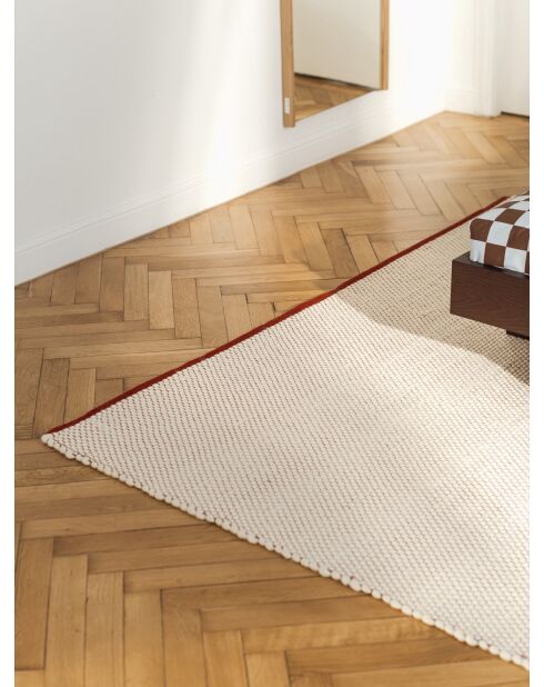 Tappeto Lenu in lana rossa marrone - 200x140 cm