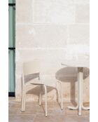 Chaise Kei carré beige - 72.8x44.5x48 cm