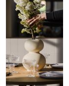 Vase en céramique Tuga carré beige - 12x36 cm