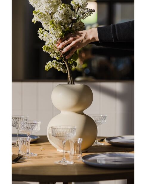 Vase en céramique Tuga carré beige - 12x36 cm
