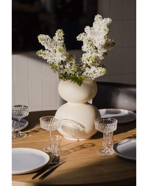 Vase en céramique Tuga carré beige - 12x36 cm