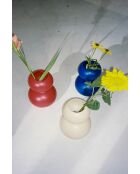 Vase en céramique Tuga carré beige - 12x36 cm