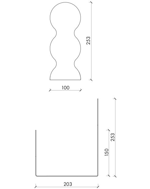 Fala quadratische beigefarbene Buchstütze - 25,5 x 20,5 x 10 cm