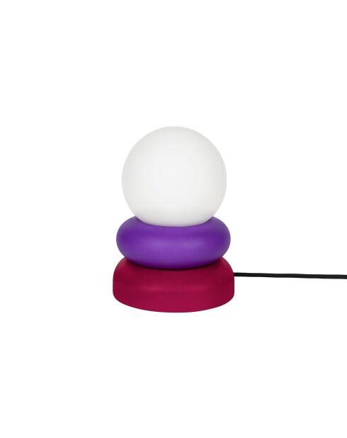 Otem Tischlampe mit lila Iris und lila Trauben - 24x16x16 cm