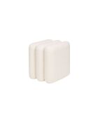 Puf Radd Cloud beige con forma de lazo, 44,5 x 36 x 36 cm