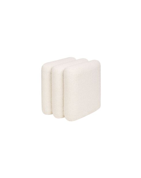 Puf Radd Cloud beige con forma de lazo, 44,5 x 36 x 36 cm